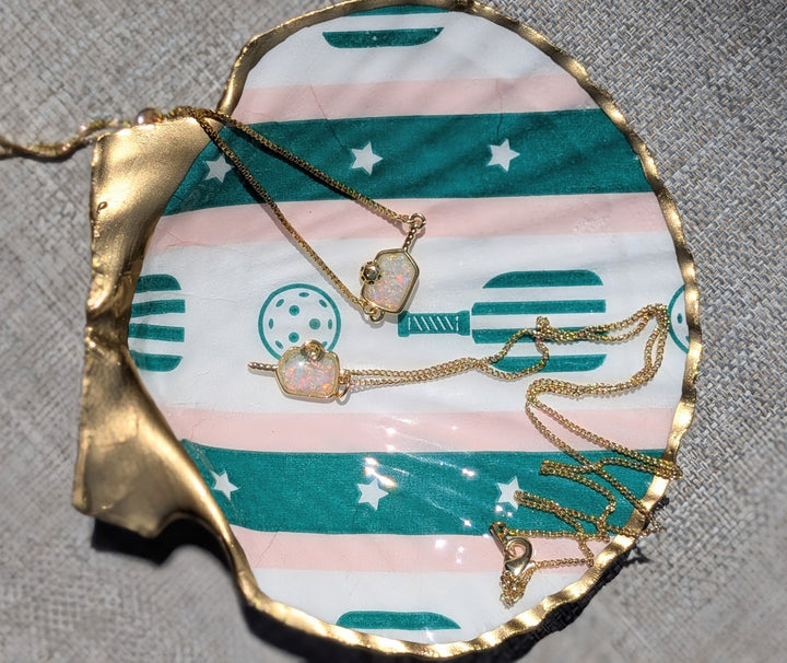 Pickleball Decoupage Scallop Shell